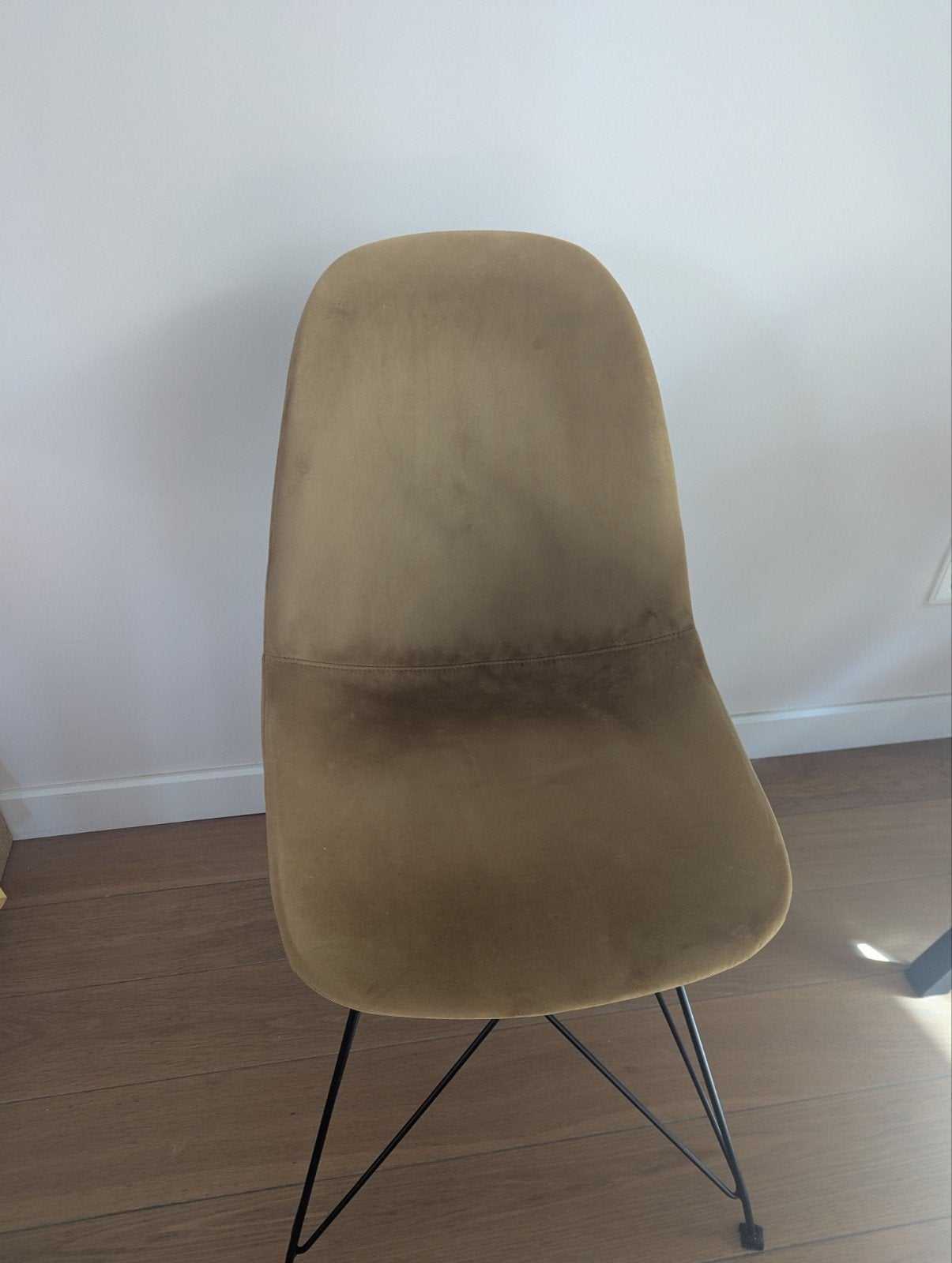 6x Eetkamerstoelen (velours) met metalen poten, Ophalen, Gebruikt, Overige kleuren, Stof