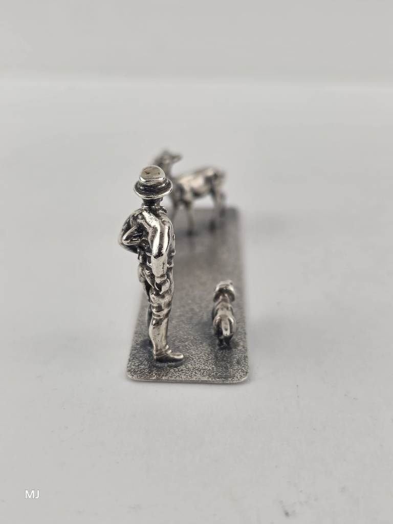 Zilveren miniatuur Jager                                Z210, Ophalen of Verzenden, Zilver
