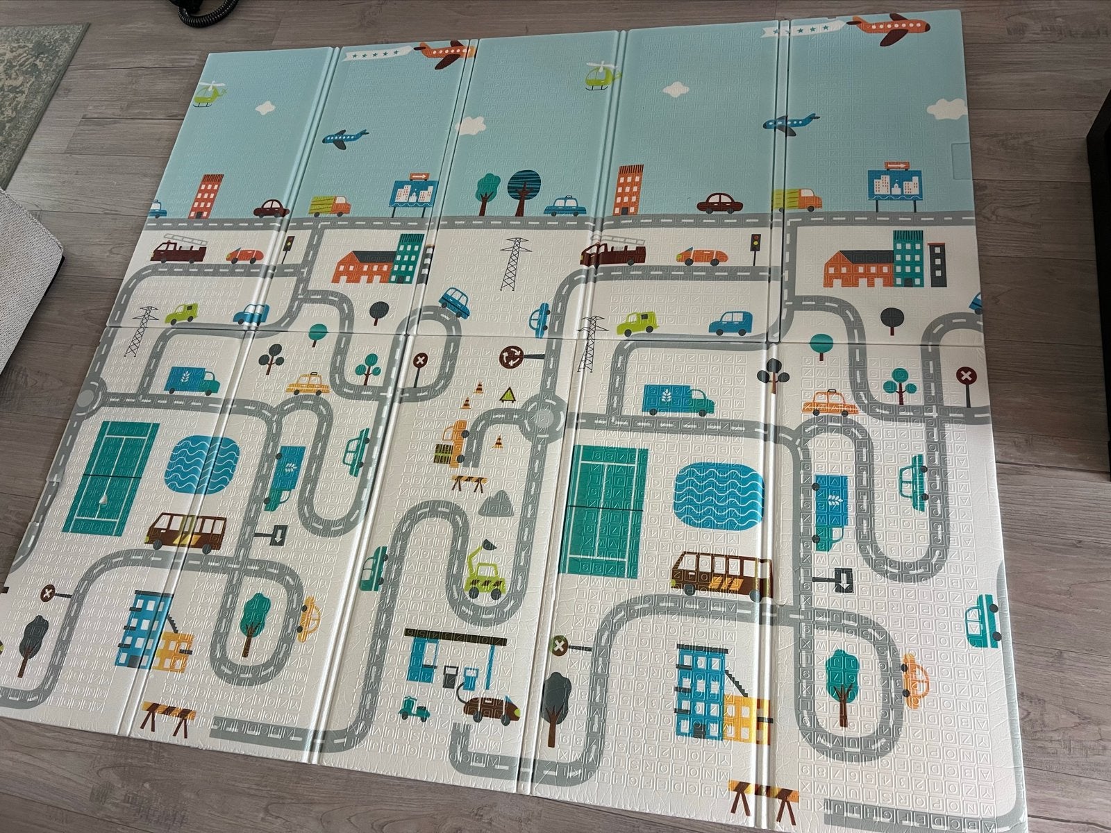 Baby foam speelmat dubbelzijdig opvouwbaar verkeerskleed, Kinderen en Baby's, Speelgoed | Speelkleden, Ophalen, Gebruikt