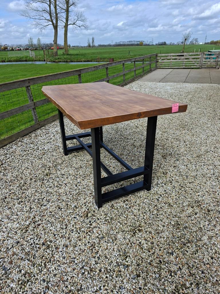 ROBUUSTE BARTAFEL STATAFEL MET BOOMSTAM BLAD, Ophalen, Nieuw