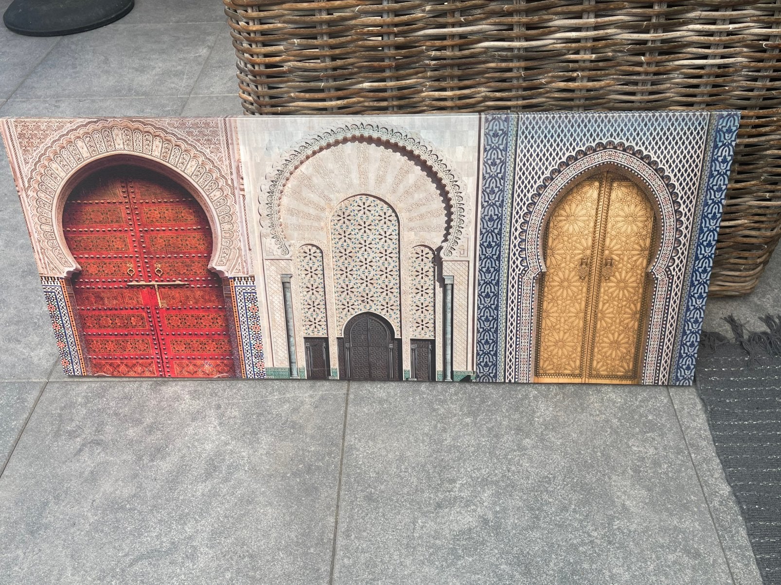 Canvas met drie exotische deuren, Ophalen, Zo goed als nieuw, Schilderij