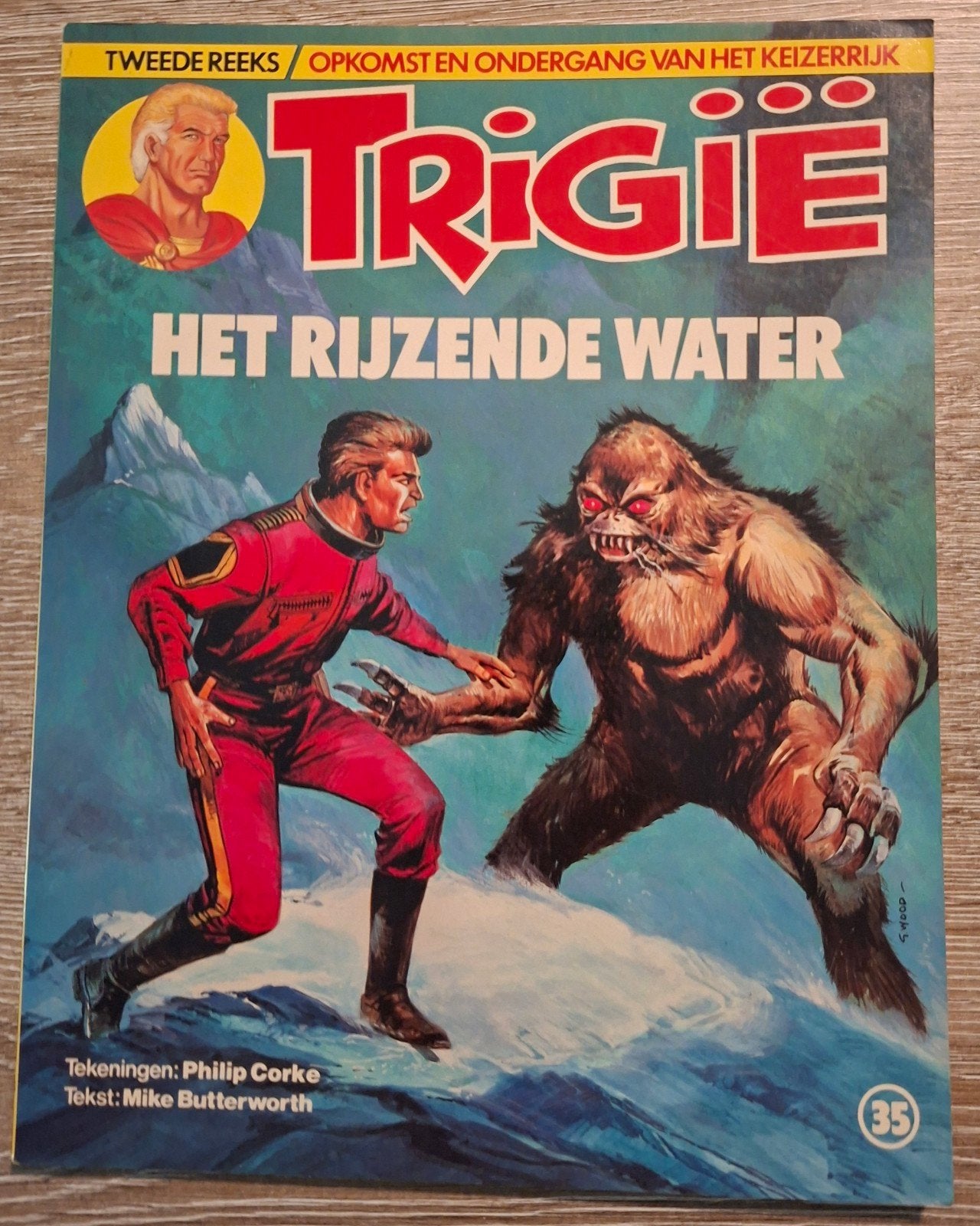Trigië nr 35 Tweede Reeks, Eén stripboek, Ophalen of Verzenden, Gelezen