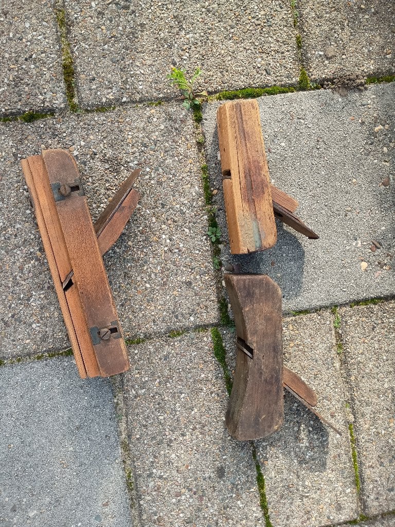 Set van 3 oude houten timmermansschaven, Ophalen