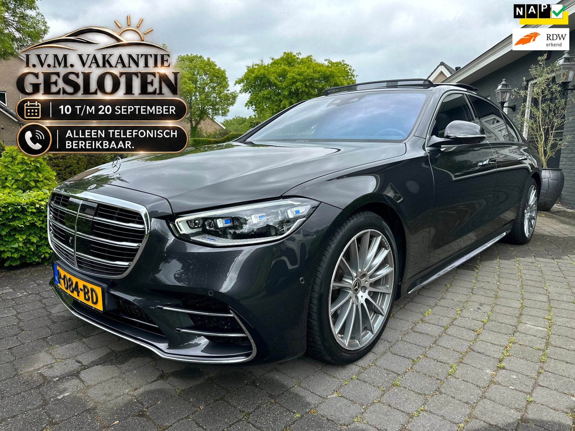 Mercedes-Benz S-klasse 580 e Lang AMG, Pano Dealer Onderhoud, Auto's, Automaat, Achterwielaandrijving, Gebruikt, 367 pk