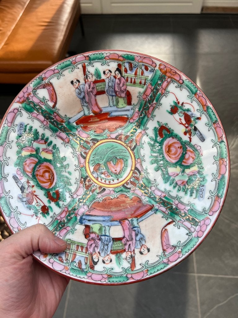 Chinees handbeschilderd bord decoratie Vintage, Ophalen of Verzenden