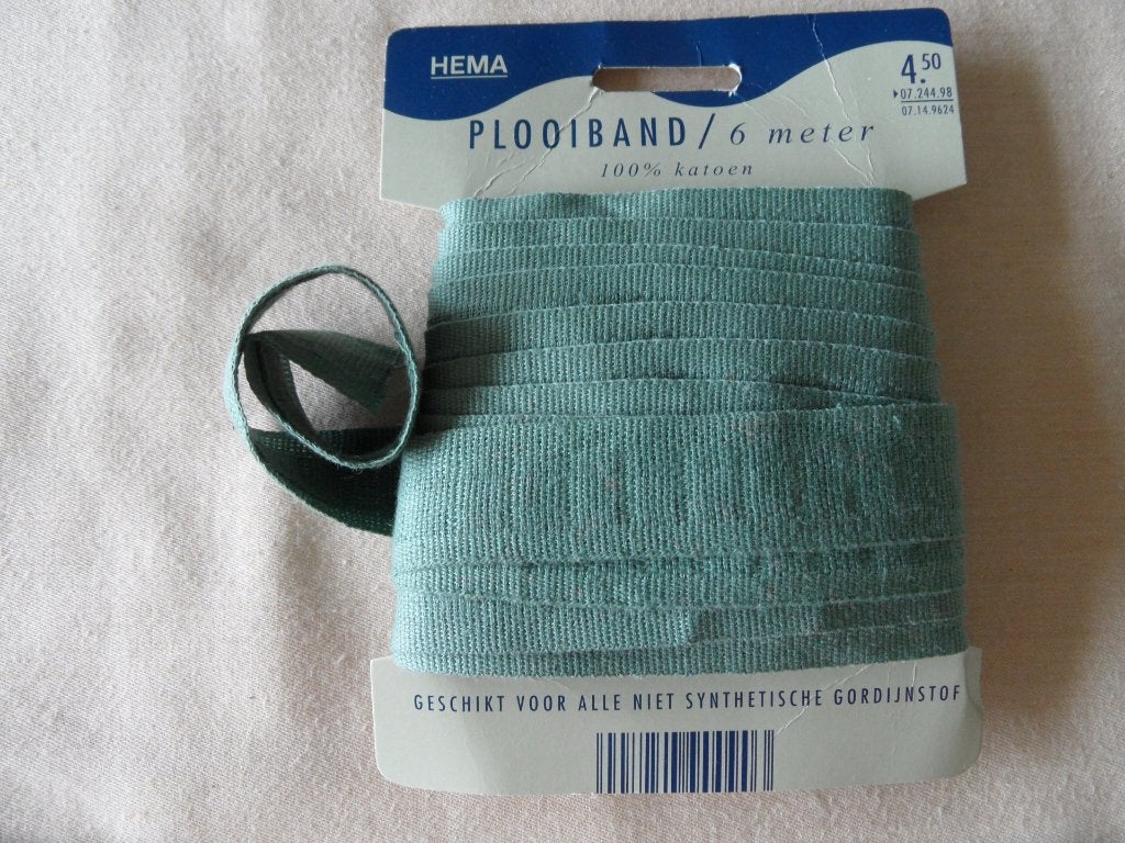 plooiband - gordijnband - legergroen, Ophalen of Verzenden, Nieuw, Lint, Band of Elastiek