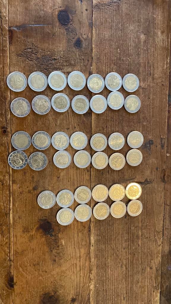 Totaal 39 herdenkings munten 2 euro verschillende landen, Postzegels en Munten, Munten | Europa | Euromunten, Ophalen of Verzenden