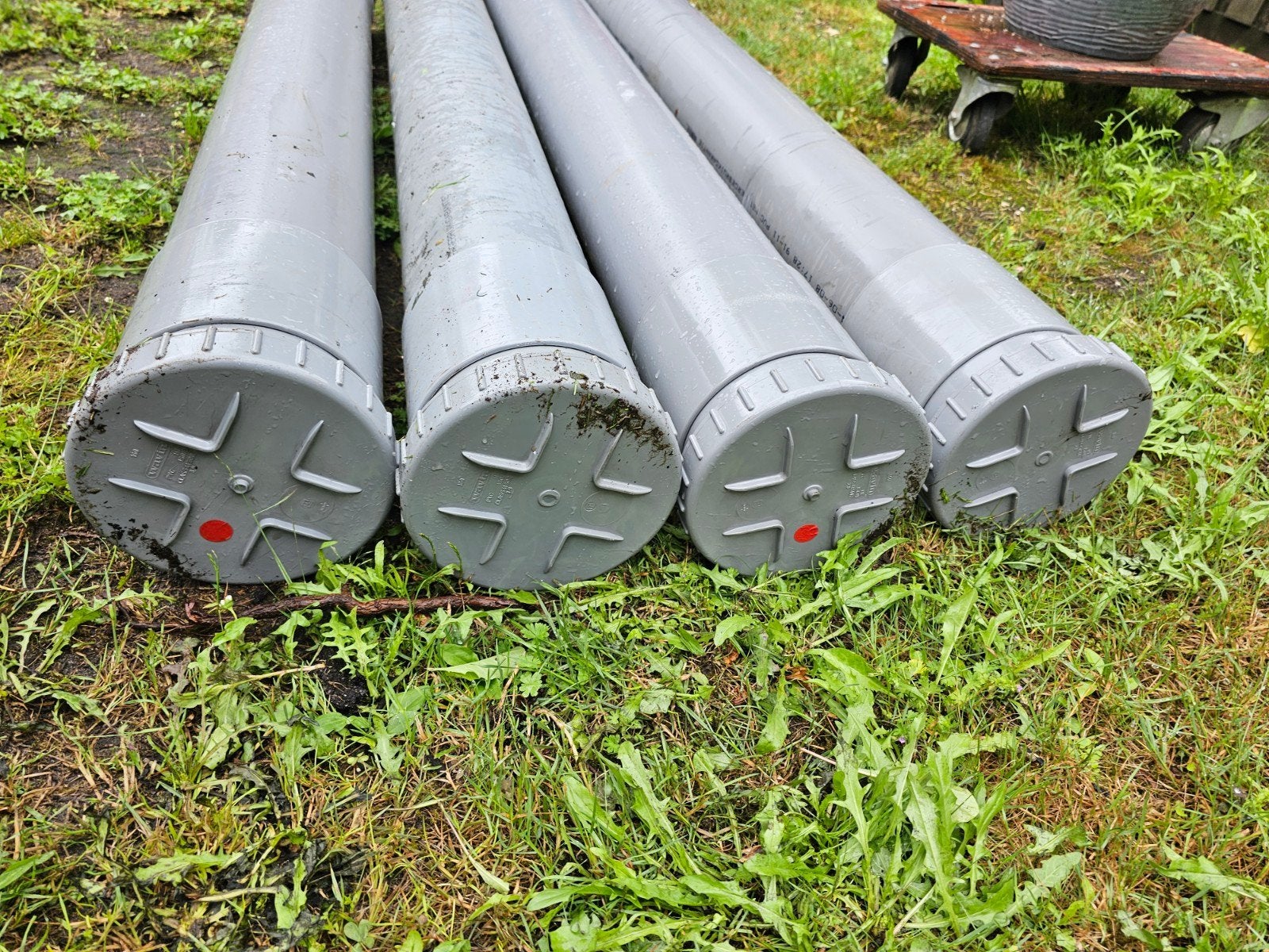 Grote schone pvc buizen met afsluit doppen, Ophalen of Verzenden, Pvc, 80 mm of meer, Rechte buis