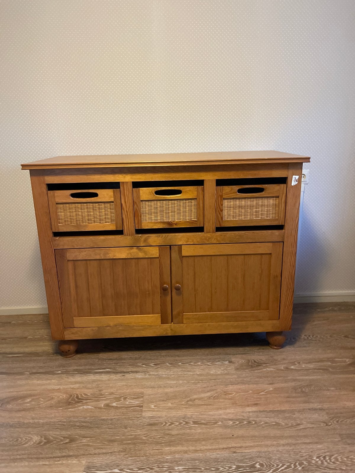 Houten kast met lades en deuren - 120x55x86 cm, Gebruikt, 100 tot 150 cm, Ophalen of Verzenden, Met lade(s)