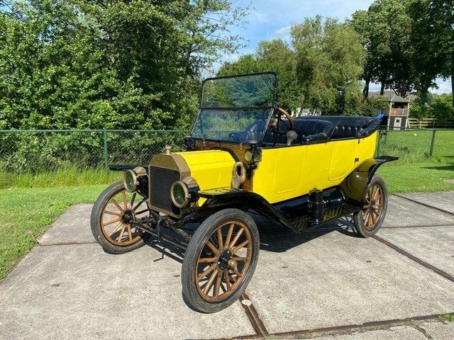ford model T 1914 oldtimer, Auto's, Achterwielaandrijving, Zwart, Cabriolet, Geel