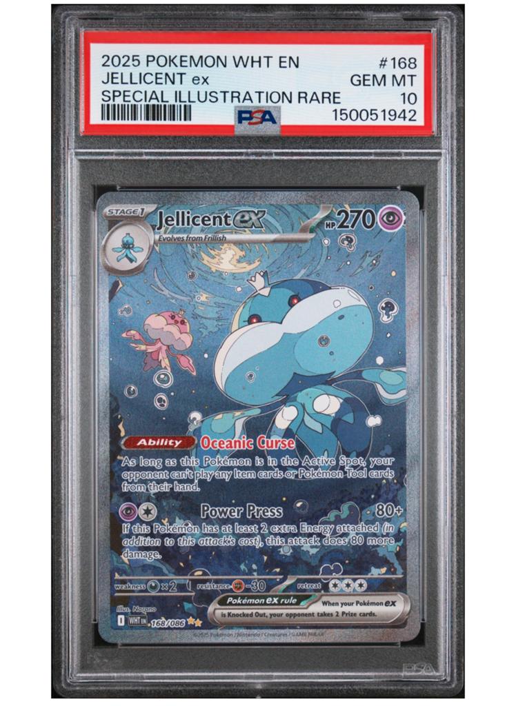 Jellicant ex #168 White flair psa 10, Ophalen of Verzenden, Zo goed als nieuw