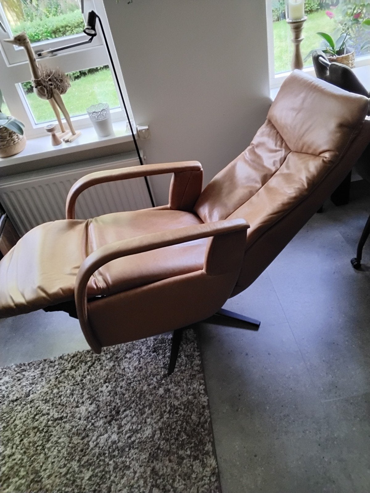 realex  stoel cognac leder, Ophalen, Zo goed als nieuw, 75 tot 100 cm, 50 tot 75 cm