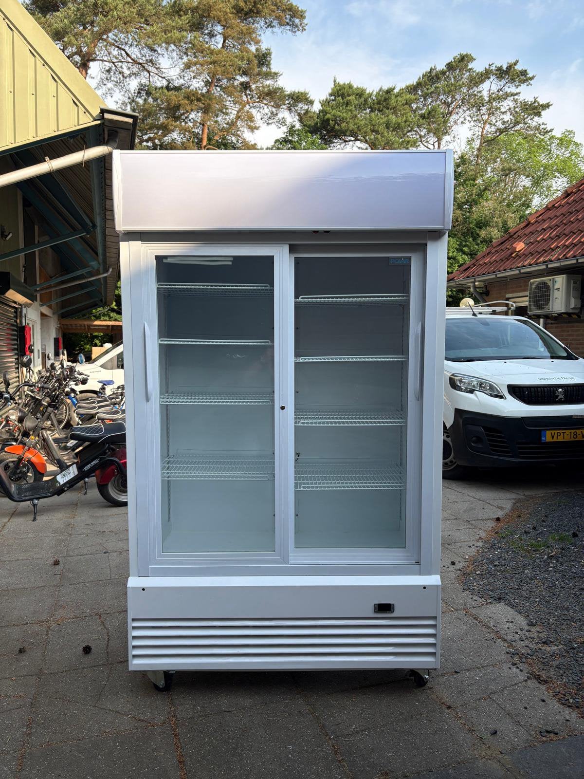 Polar koelkast met glazen schuifdeuren, Ophalen, 200 liter of meer, 60 cm of meer, 160 cm of meer