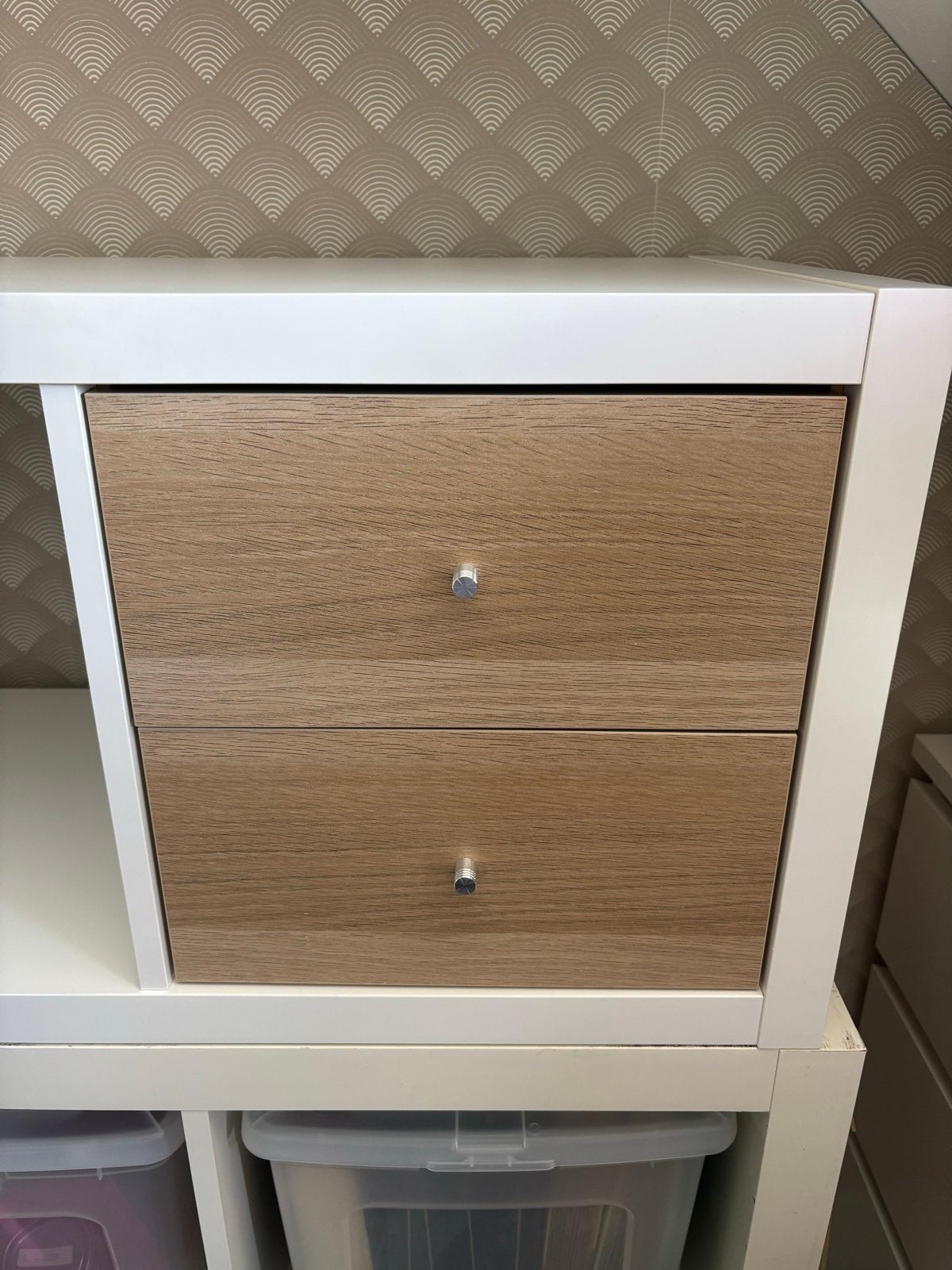 Kallax / Expedit inzet met 2 laden - eiken, Ophalen, Minder dan 50 cm, Gebruikt, 1 of 2 laden