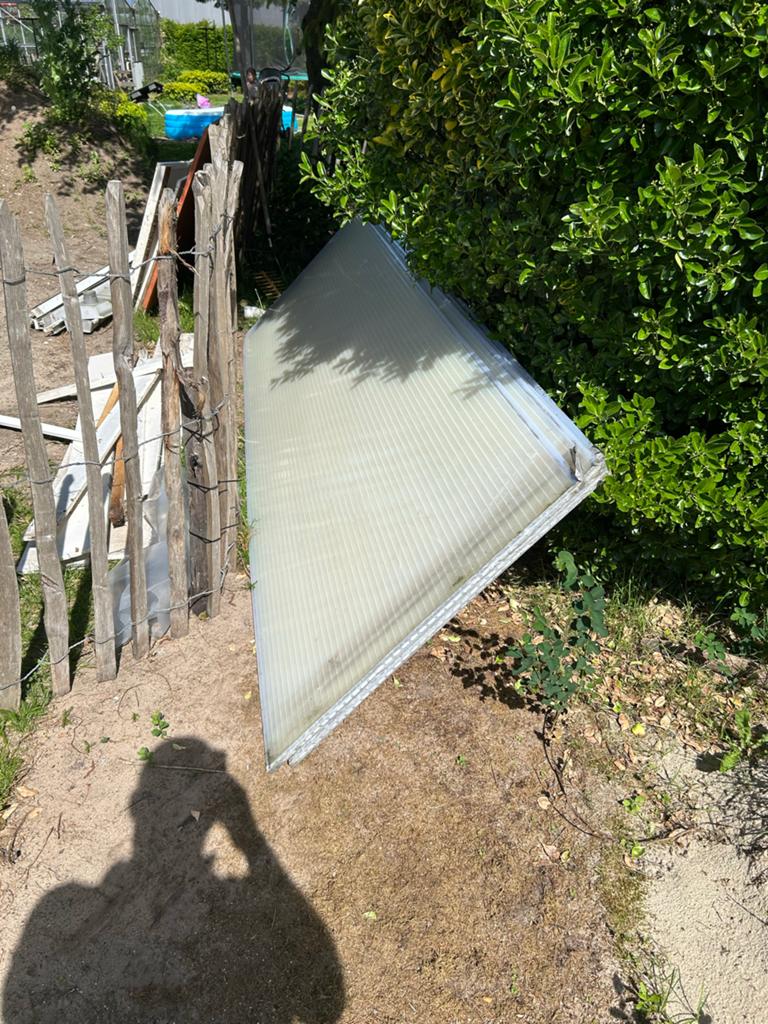 4 polycarbonaat platen - 3,22 x 98 cm, Doe-het-zelf en Verbouw, Platen en Panelen, Ophalen, Gebruikt, Overige materialen