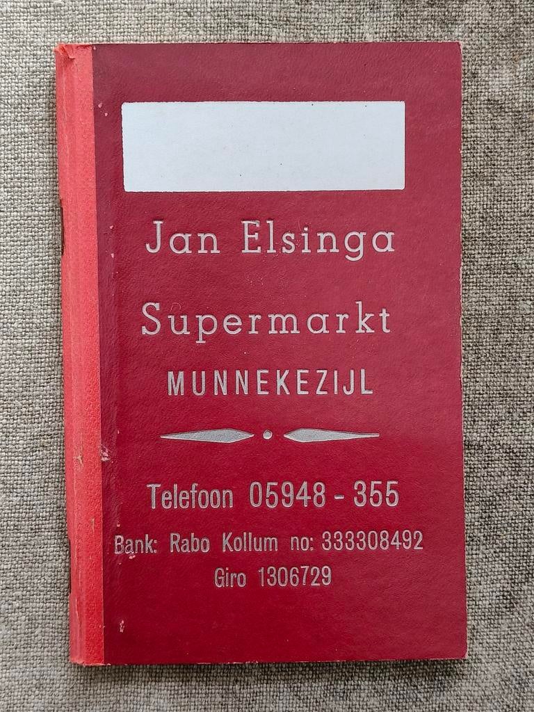 Oud winkelboekje Jan Elsinga Munnekezijl, Ophalen of Verzenden
