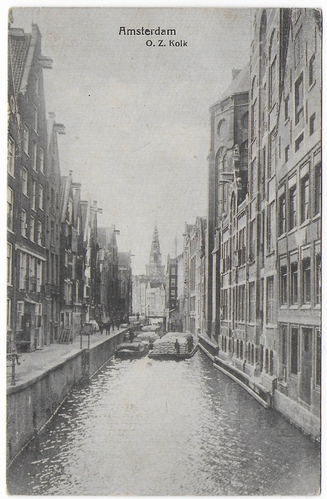 Amsterdam Kolk oude gelopen ansichtkaart ( B7616 ), Ophalen of Verzenden, 1940 tot 1960, Gelopen, Noord-Holland