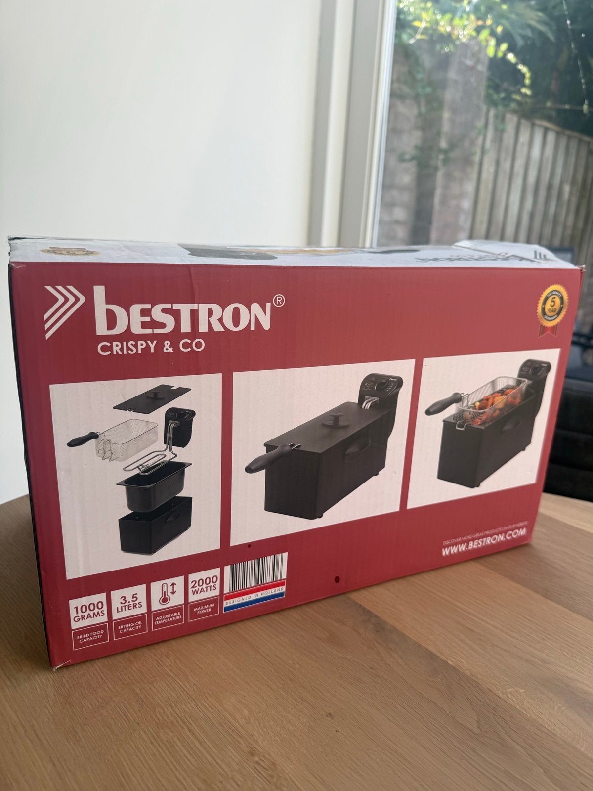 Bestron Crispy & Co Friteuse - 3.5L, 2000W, 3 tot 4 liter, Ophalen of Verzenden, Gebruikt, Uitneembare binnenpan