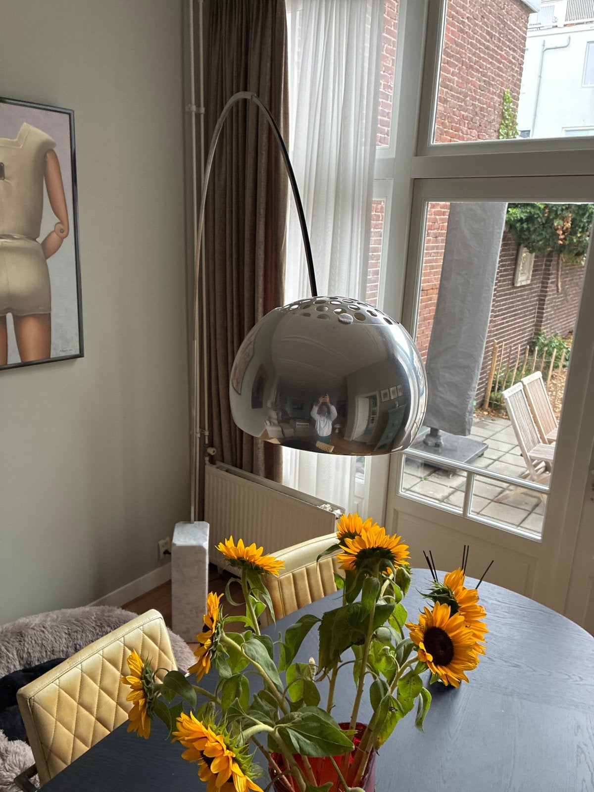 Originele Flos Arco vloerlamp van Castiglioni, Ophalen, Gebruikt, 200 cm of meer, E27 (groot)