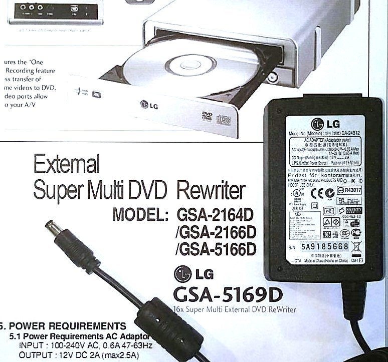 LG APD DA-24B12 Asian Power Devices 12V 2A 2.5A 30W Adapter, Computers en Software, Ophalen of Verzenden, Zo goed als nieuw