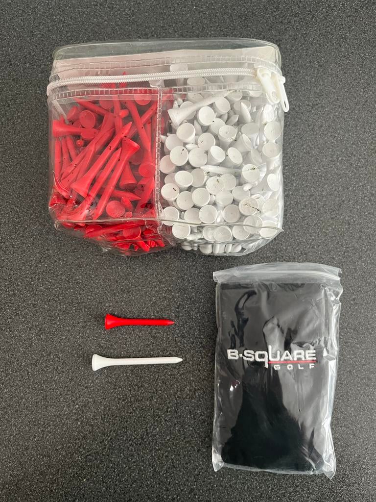 B-square golf tee-set inclusief handig tasje, Sport en Fitness, Golf, Ophalen of Verzenden, Zo goed als nieuw, Overige typen, Overige merken