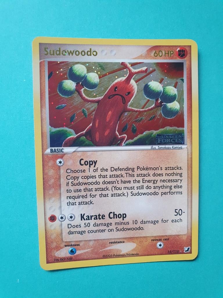 Sudowoodo 15/115 ex unseen forces holo pokemon kaart, Ophalen of Verzenden, Zo goed als nieuw