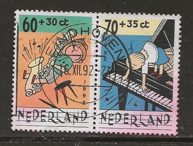 S- Ned. gestempeld Eindhoven op Kinderzegels 1992, Ophalen of Verzenden, Na 1940, Gestempeld