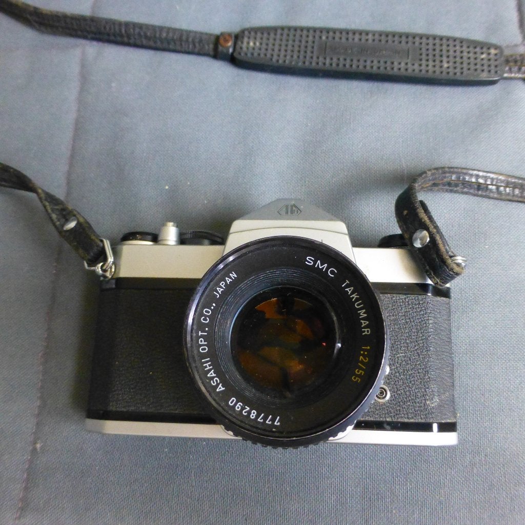 Asahi Pentax 1000 Camera met SMC lens1;2 55 mm, Ophalen of Verzenden, Gebruikt, Spiegelreflex, Pentax