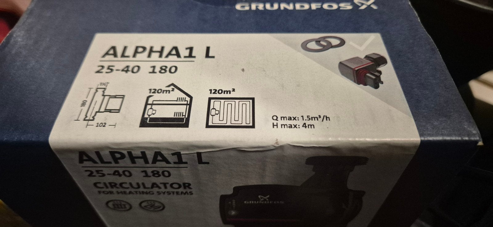 Grundfos ALPHA1 L 25-40 180 Circulatiepomp, Minder dan 30 cm, Overige typen, Nieuw, Minder dan 60 cm