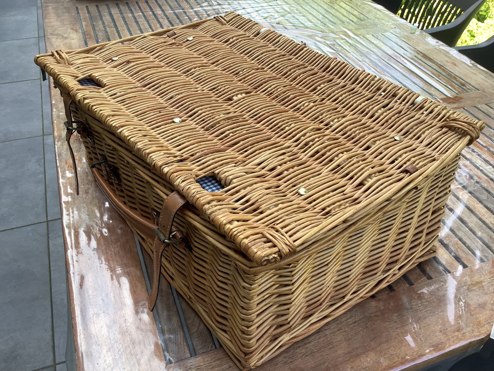 Picknick mand riet nieuw 4 personen, Ophalen, Nieuw