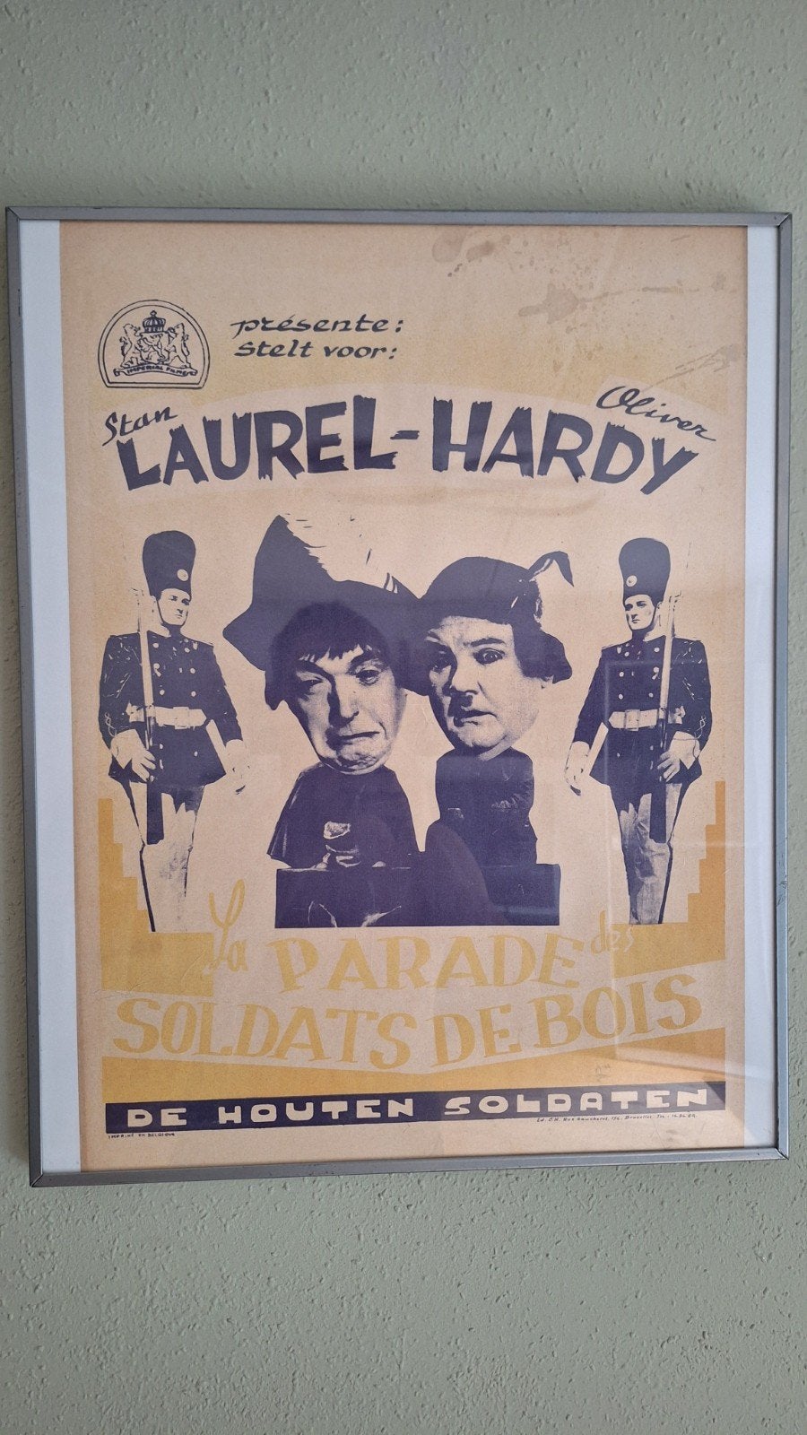 Laurel & Hardy: Babes in Toyland originele affiche 40's, Met lijst, Ophalen of Verzenden, A1 t/m A3, Film en Tv