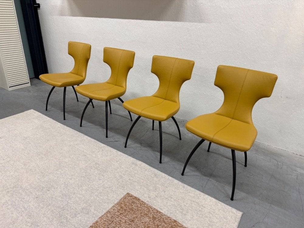 4 Nieuw Leolux Callas Eetkamerstoel geel leer Design stoel, Leolux, Overige kleuren, Info@leolux.nl, Nieuw