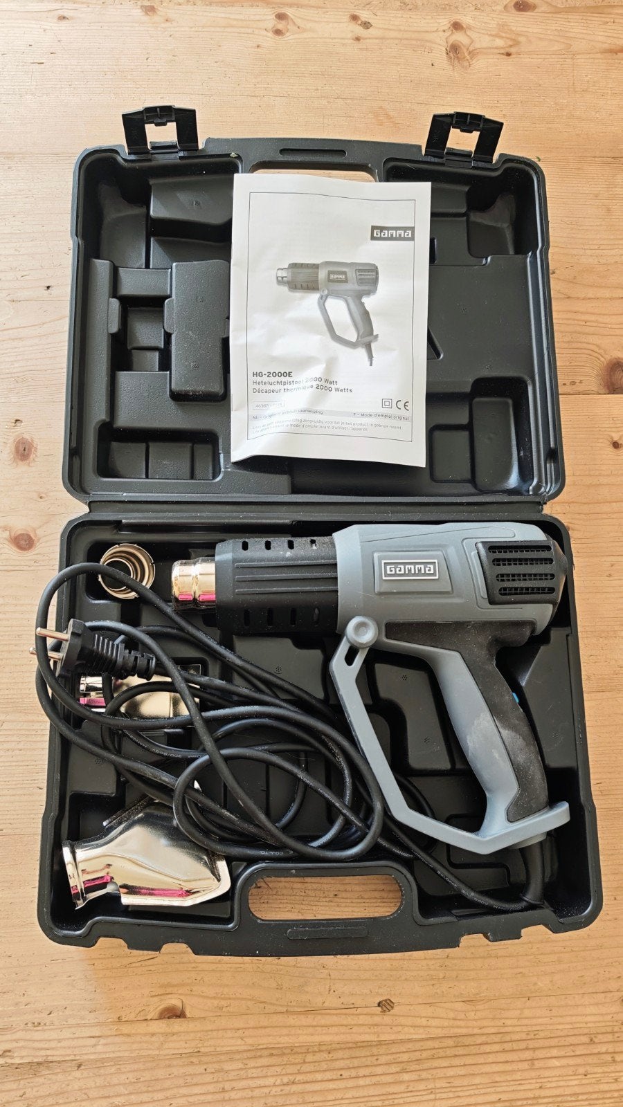 Gamma heteluchtpistool HG-2000E 2000 Watt, Doe-het-zelf en Verbouw, Gereedschap | Handgereedschap, Ophalen, Zo goed als nieuw