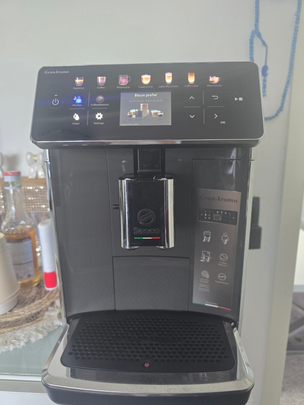 Saeco GranAroma SM6580/10 Volautomatische Espressomachine, Espresso apparaat, 10 kopjes of meer, Ophalen of Verzenden, Zo goed als nieuw