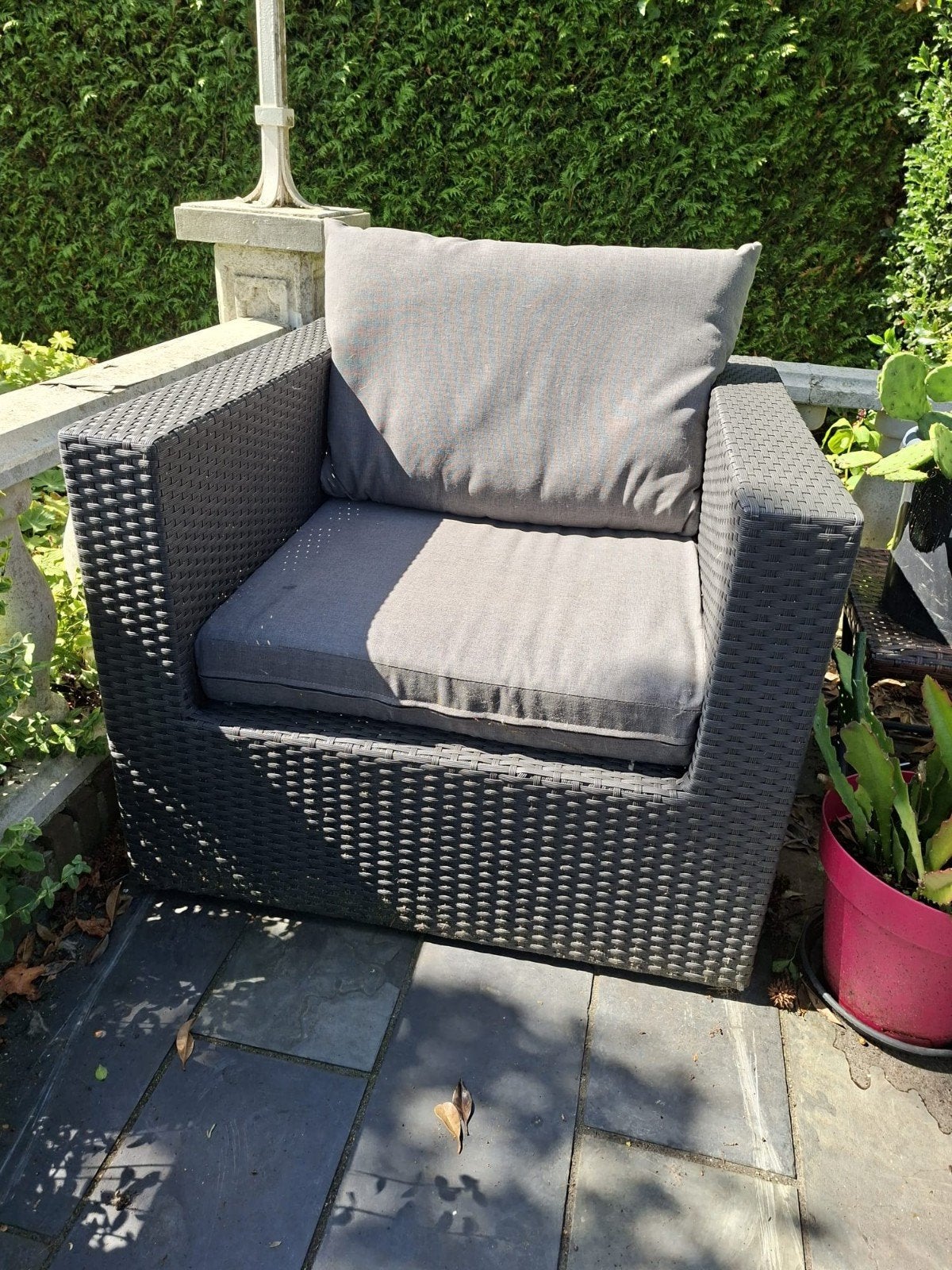 rotan lounge stoel met kussens, Ophalen, Stoel, 2 zitplaatsen
