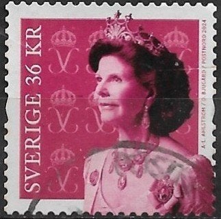 Zweden 2024 mi.3521 KONINGIN SYLVIA  nom. 36 Kr, Verzenden, Zweden, Gestempeld