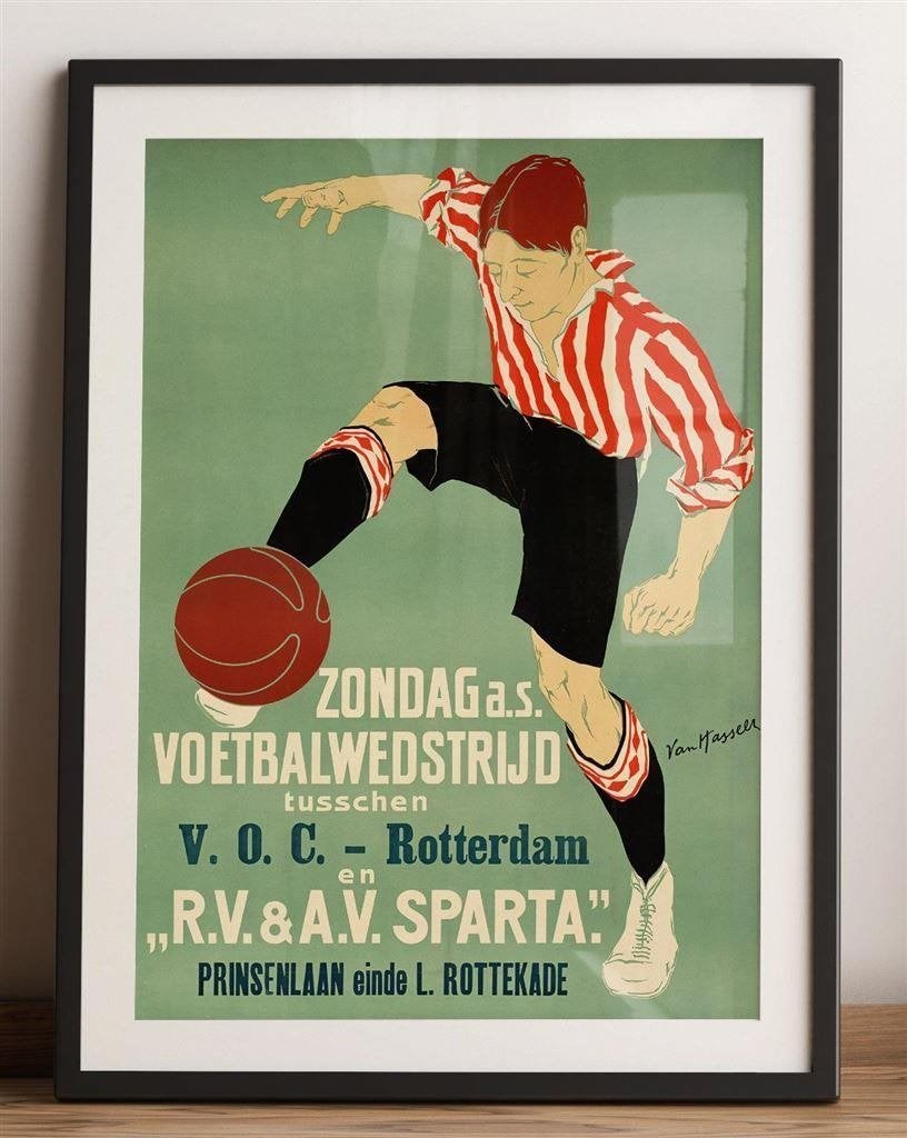SPARTA ROTTERDAM Retro Voetbal Art Deco Affiche Poster, Verzamelen, Verzenden, Nieuw, Sparta, Poster, Plaatje of Sticker