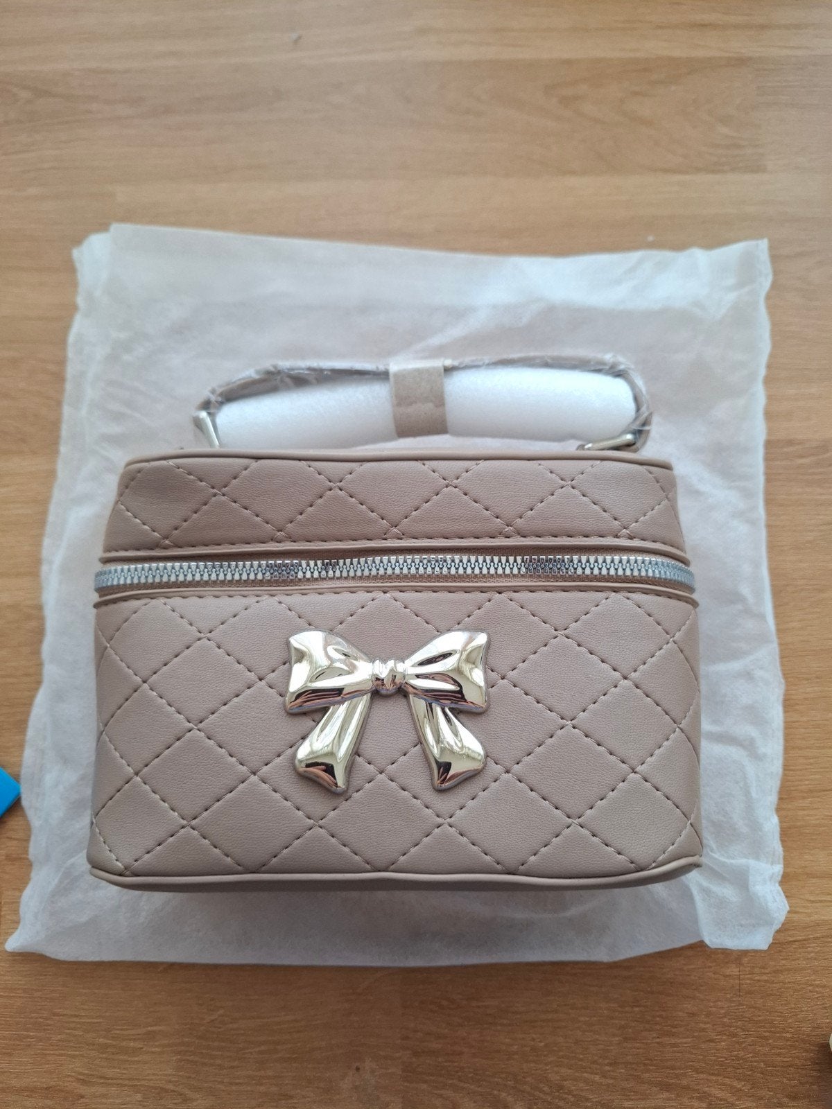 Nieuwe tas met strik taupe kleur, Ophalen, Nieuw, Overige kleuren, Schoudertasje