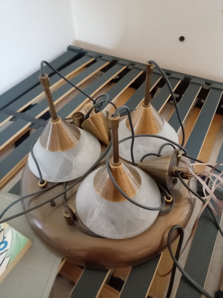 Verstelbare lamp voor boven eettafel, Ophalen of Verzenden, Zo goed als nieuw, Rustiek / vintage, GU5.3