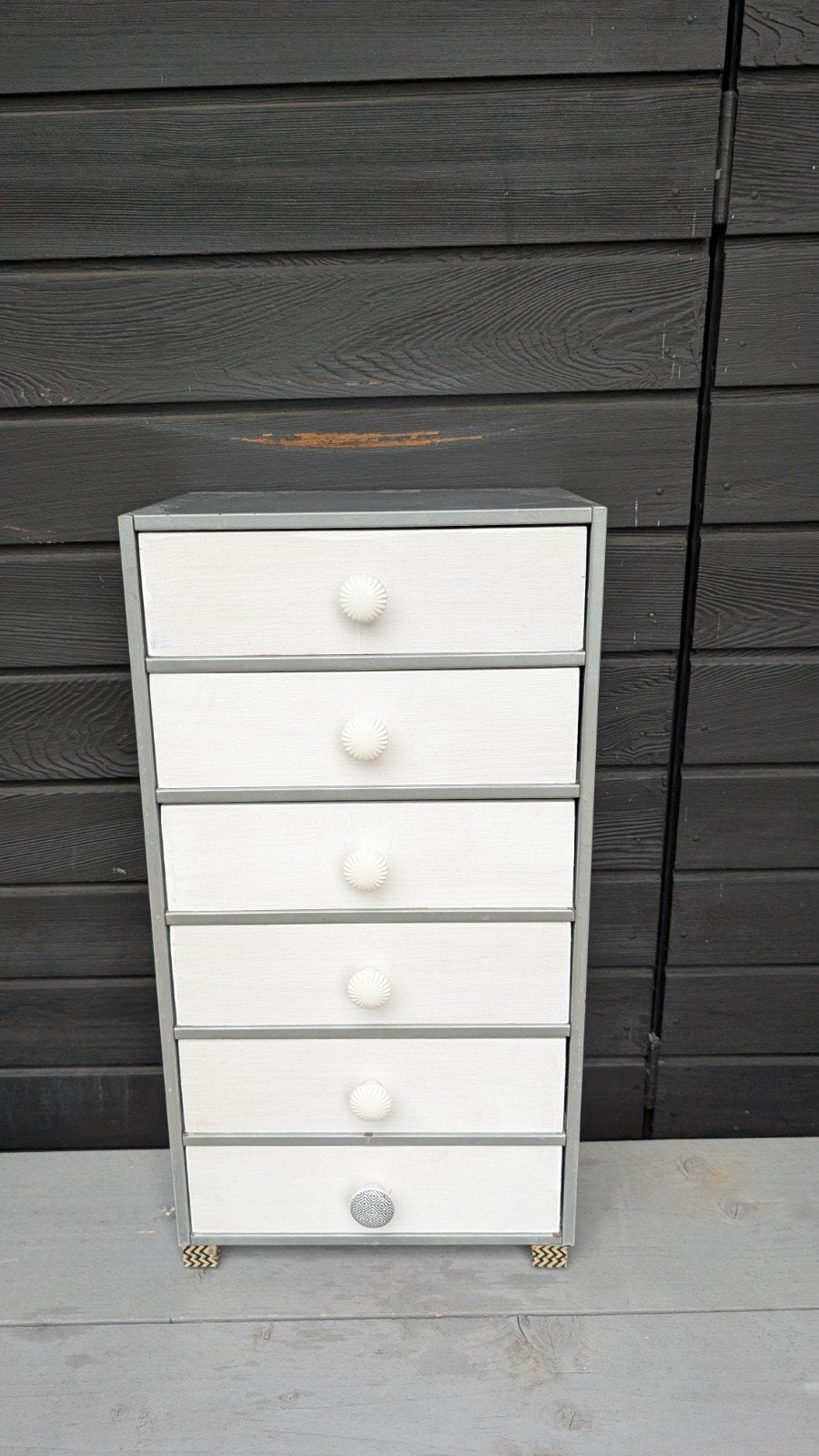 Ladenkastje met 6 lades - Wit en Grijs, Gebruikt, 5 laden of meer, 50 tot 100 cm, Minder dan 100 cm