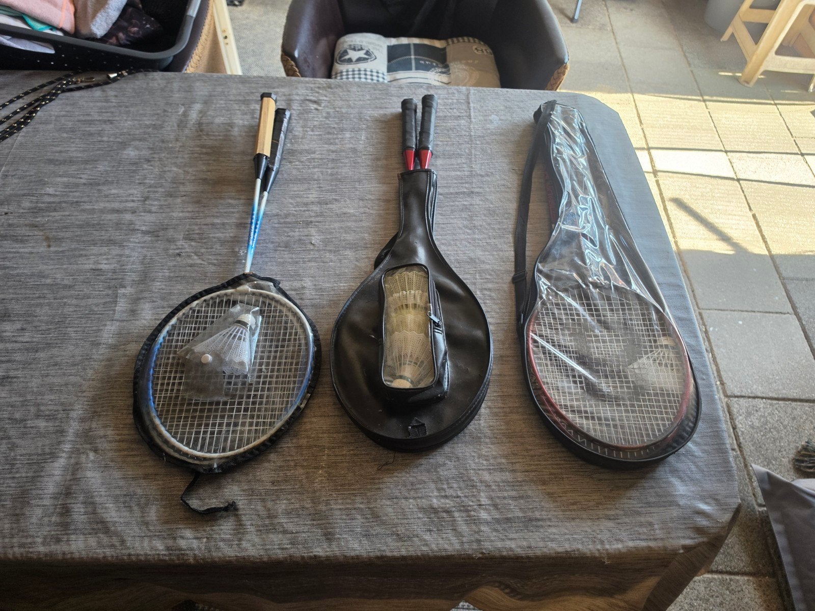 3 x setjes badminton racket,s compleet., Ophalen, Racket(s)