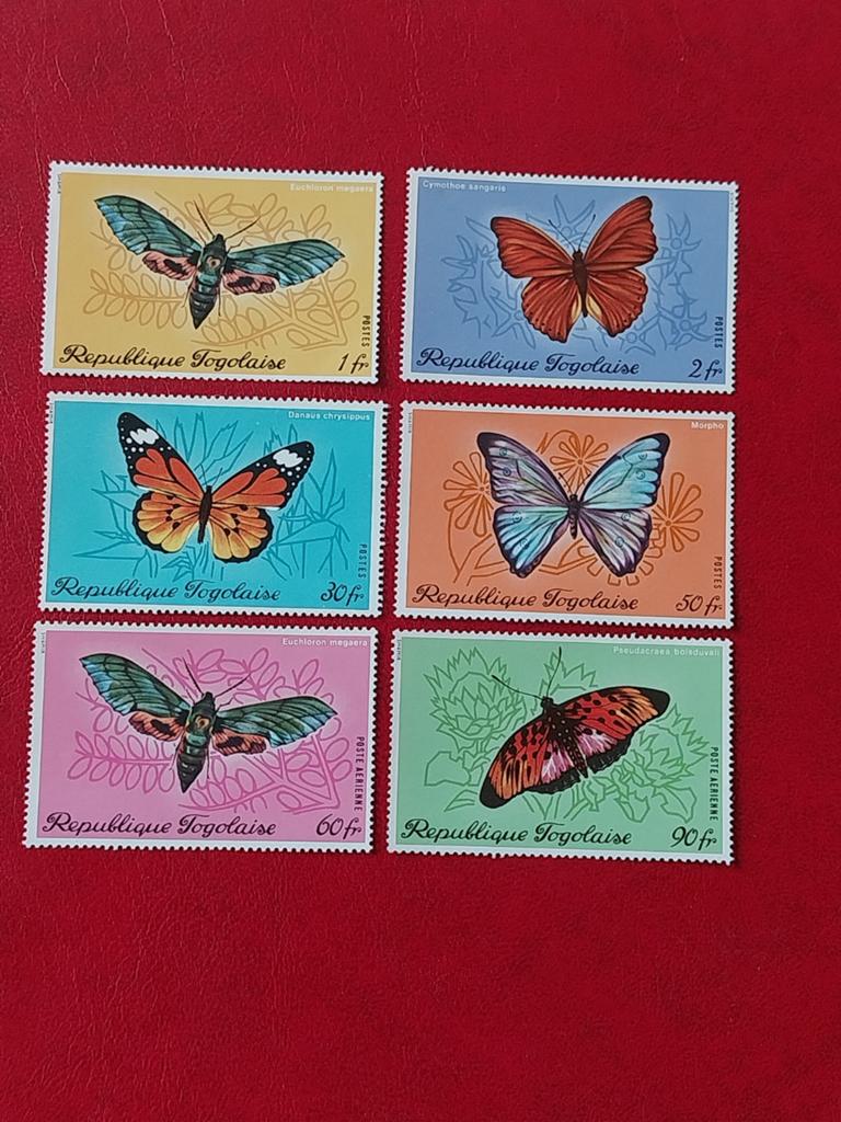 Togo 820-825 vlinders 1970 postfris mi 28 eu, Ophalen of Verzenden, Dier of Natuur