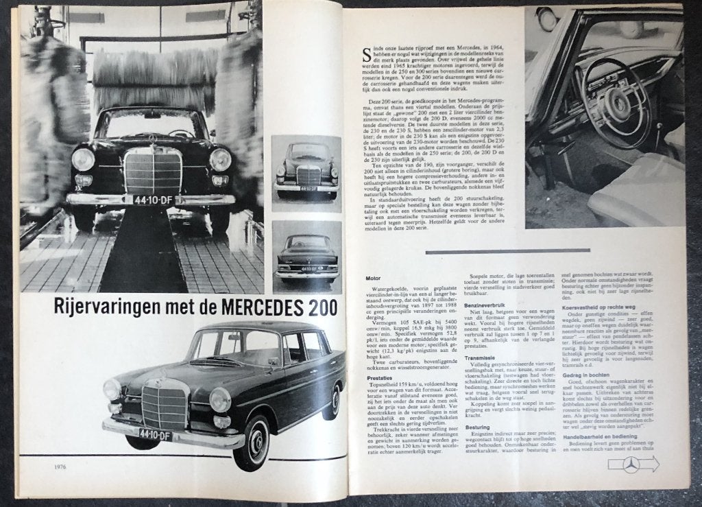 Mercedes 200 ( W110 - W 110 ) test in Autokampioen 1967, Gelezen, Autokampioen, Mercedes, Ophalen of Verzenden