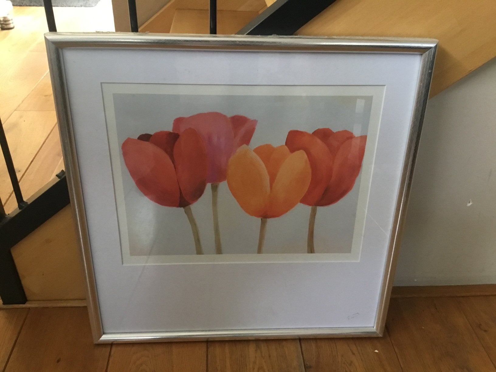 Ingelijste zeefdruk van tulpen - Britta Hansen, Antiek en Kunst, Ophalen