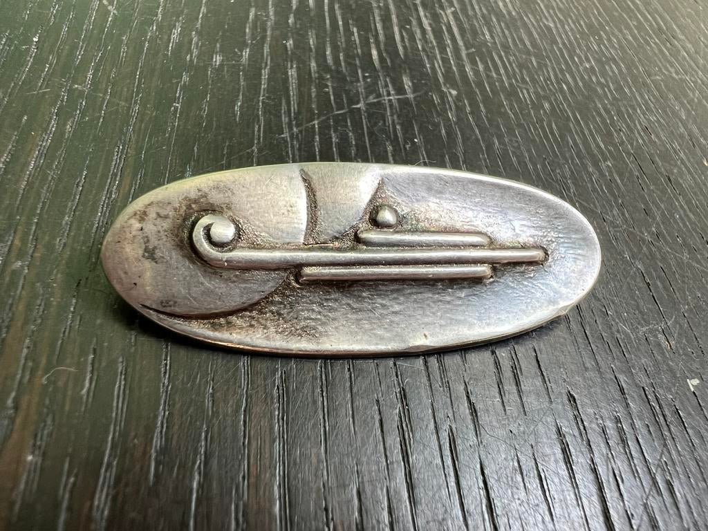 Fons Reggers: zilveren broche, Sieraden, Tassen en Uiterlijk, Broches, 4 tot 7 cm, Gebruikt, Ophalen of Verzenden, Zilver