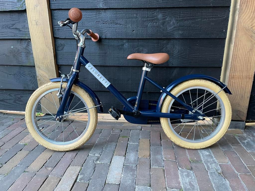 Veloretti Maxi Kinderfiets 16 inch - Donkerblauw, Ophalen, Zo goed als nieuw, 16 tot 20 inch, Zijwieltjes