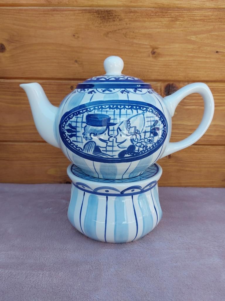Blond Amsterdam delfts Blond theepot met theelicht, Blond Amsterdam, Overige typen, Ophalen of Verzenden, Zo goed als nieuw
