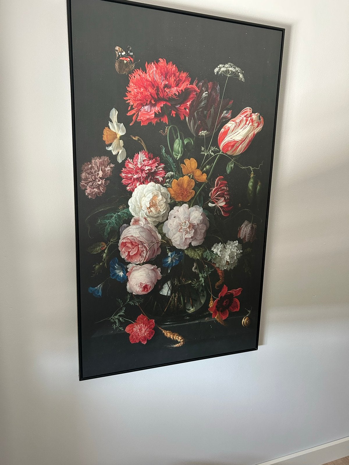 Prachtig schilderij van bloemen in klassieke stijl, Doek, Klassiek, Print, Ingelijst