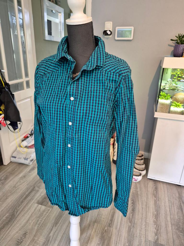 Jean Pascale Geruit Overhemd Maat M, Kleding | Heren, Jean Pascale, Gedragen, Groen, Halswijdte 39/40 (M)