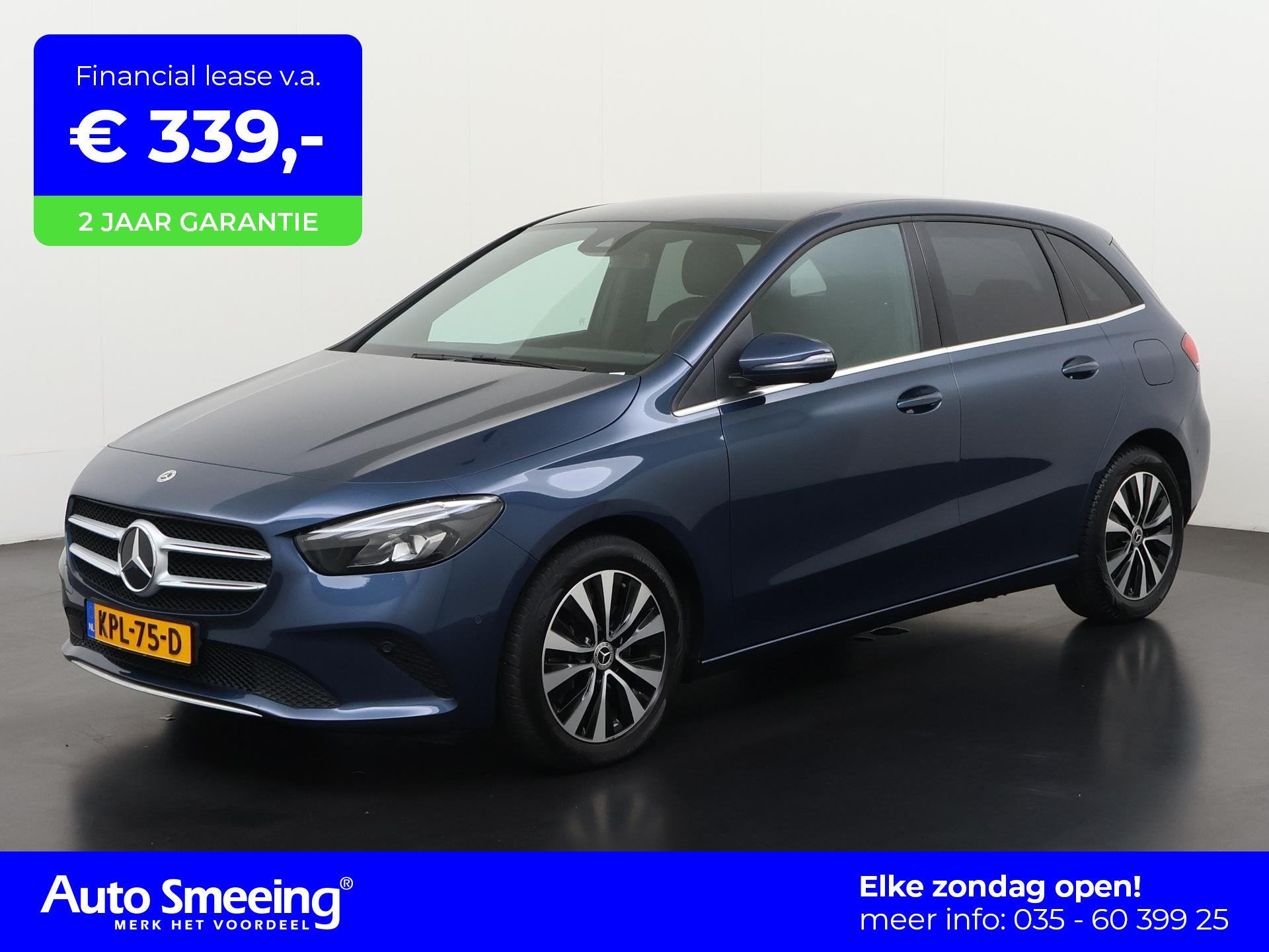 Mercedes-Benz B-klasse 250e Business Style | Widescreen | Ca, Auto's, Mercedes-Benz, Gebruikt, 4 cilinders, Blauw, Leder en Stof